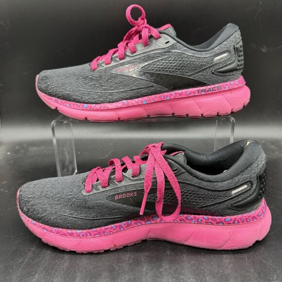 Brooks Trace 2 Womens Size 9 Black Gray Pink Running Shoes Sneakers 1203751B579 - Picture 2 of 8